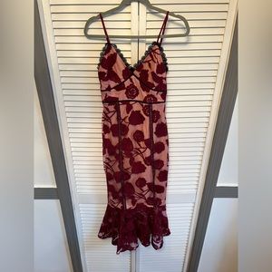 Lulus Laced Burgundy Dress